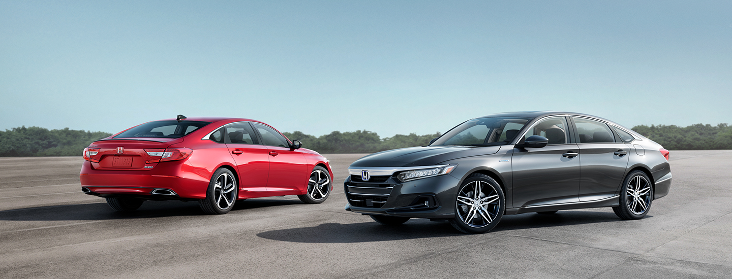 Two 2021 Honda Accord vehicles parked next to each other