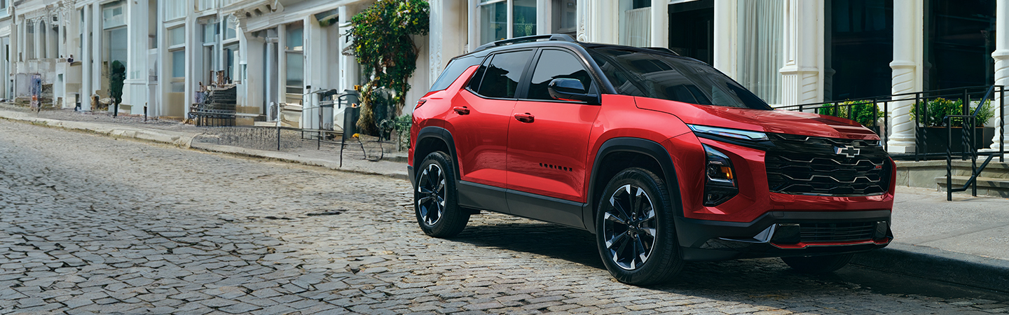 red Chevy Equinox driving