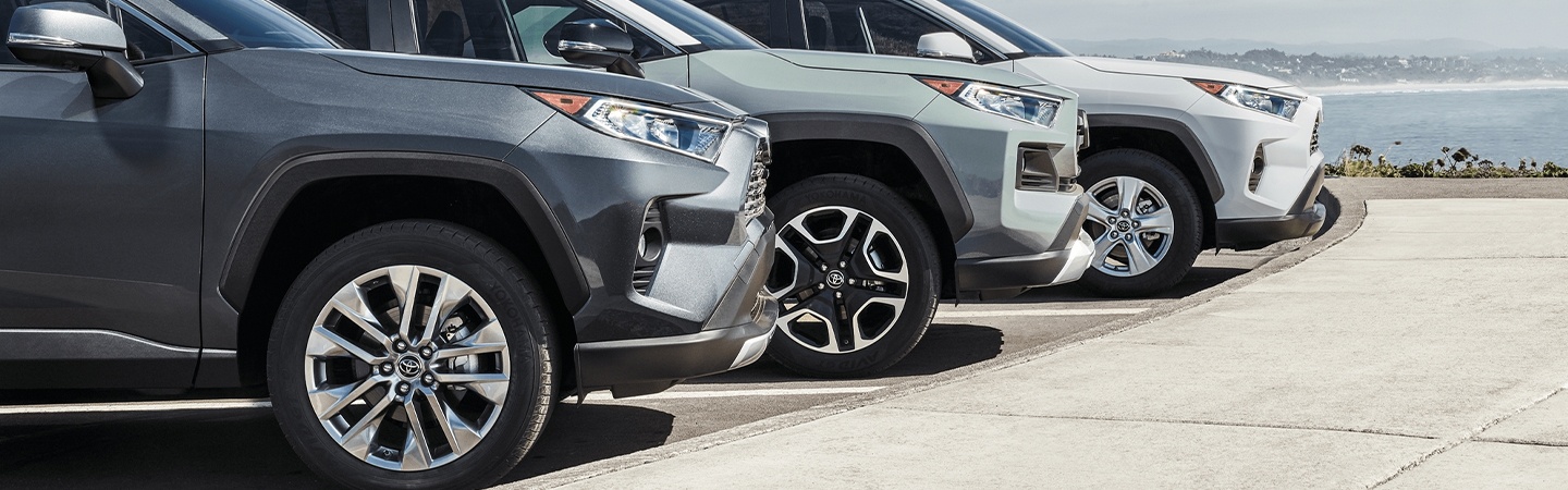 2020 Toyota RAV4 vehicles parked in a parking lot