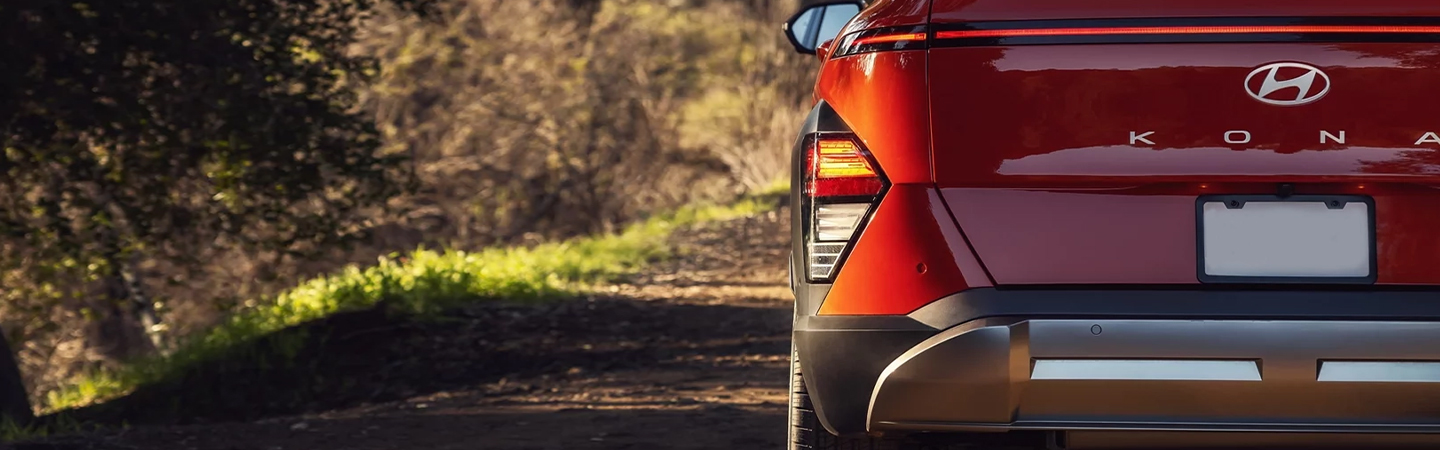 2024 Hyundai Kona red backview